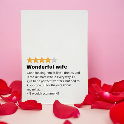 Funny Wife star rating, valentines card - anniversary, birthday, valentines from husband, him, wife, her - trending  greeting card