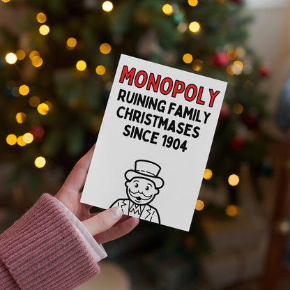 Funny Monopoly Christmas Card | Holiday Card for Gamers & Families - Ruining Family Christmas Since 1904