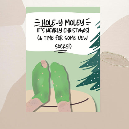 New Socks Old Socks with holes in them Funny Sock Present Christmas Card For him For her For son For daughter For brother For sister for all