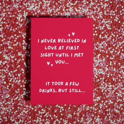 Funny Valentine's & Anniversary Card for Couples | Cheeky Love at First Sight Greeting Card for Husband, Wife, Girlfriend, Boyfriend