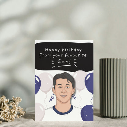 Son heung min, Tottenham birthday Card, For Him, Spurs, Dad, Step Dad, Tottenham Captain, Spurs fan, Son birthday, football fan