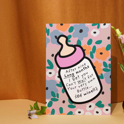 Funny Baby girl Congratulations Card | New Baby Card for Mum | Humour Gift for New Mum |  Baby Shower Greeting card