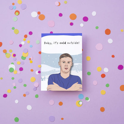 Cole Palmer, Chelsea fc, " baby it's cold outside" football Christmas Greeting Card - Gift for Chelsea supporter, for him, for her