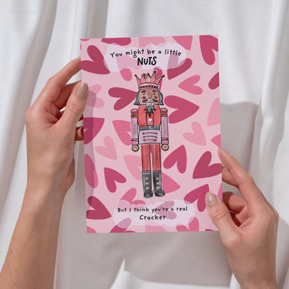 Cute Christmas Nutcracker Pun Card, Perfect for Girlfriend, Boyfriend, Husband, Wife, Funny Holiday Card Design, Unique Christmas Greeting