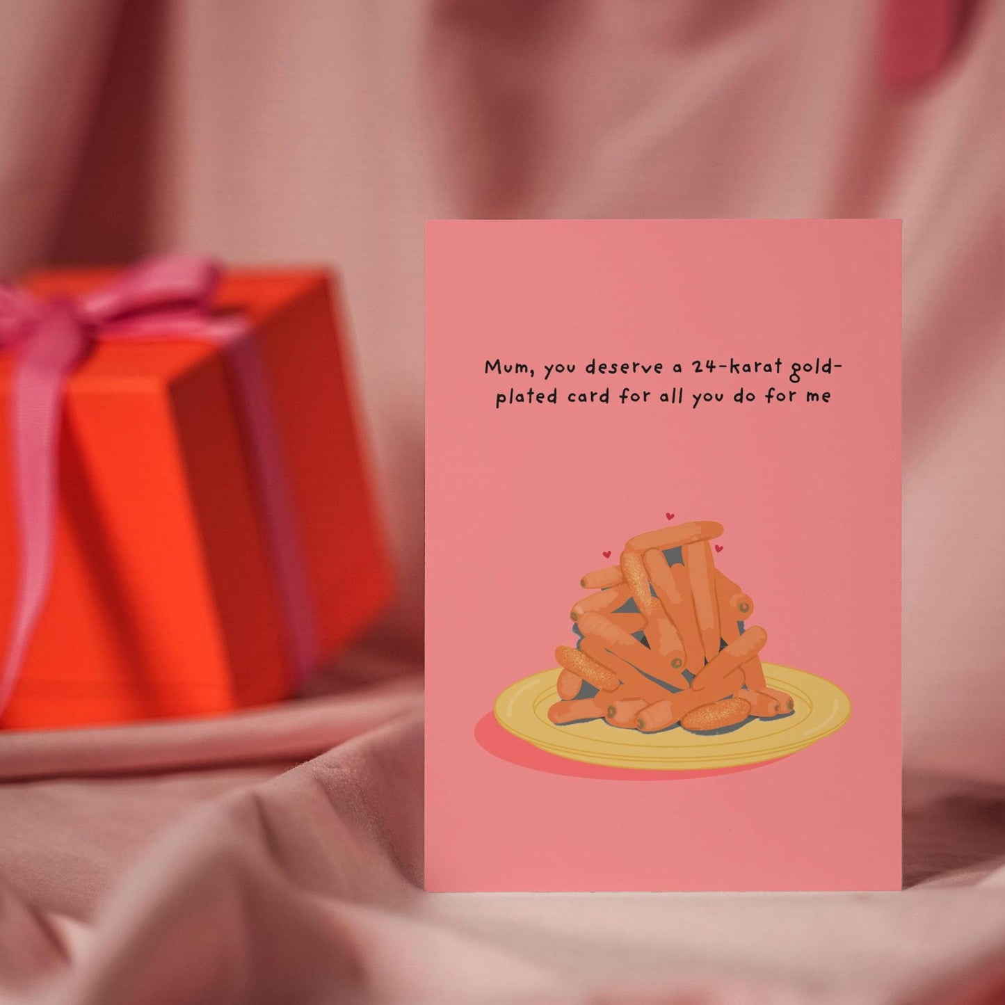 24 Karat Gold Plated Card, Humorous Mother's Day Card, Unique Gift for Mum