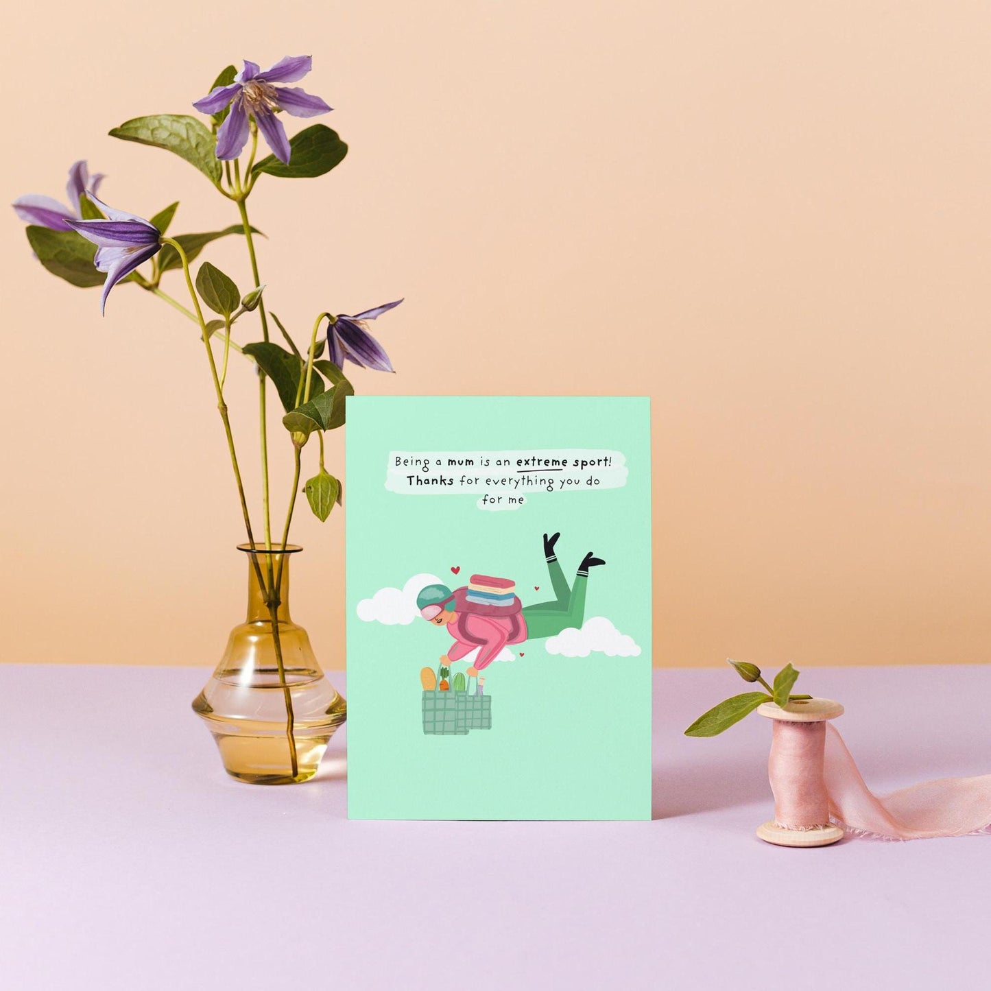 Funny Mother’s Day Card - Extreme Sports Theme - Thank You Mum Card for Mother’s Day - Humorous Chores Card