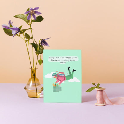 Funny Mother’s Day Card - Extreme Sports Theme - Thank You Mum Card for Mother’s Day - Humorous Chores Card