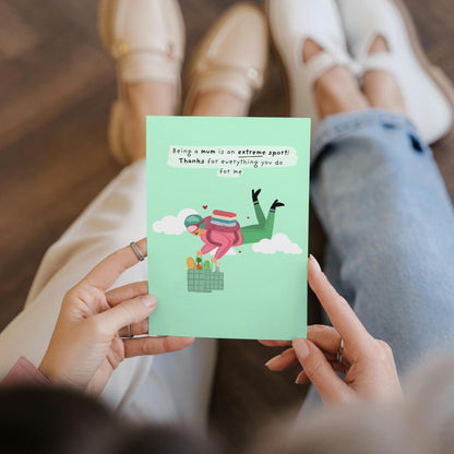 Funny Mother’s Day Card - Extreme Sports Theme - Thank You Mum Card for Mother’s Day - Humorous Chores Card