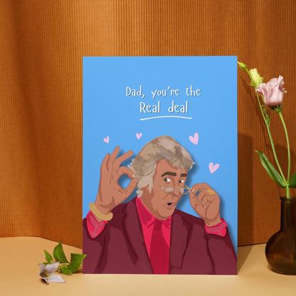 Funny David Dickinson Father's day card - Dickinson's Real Deal Card - Humorous gift for dad