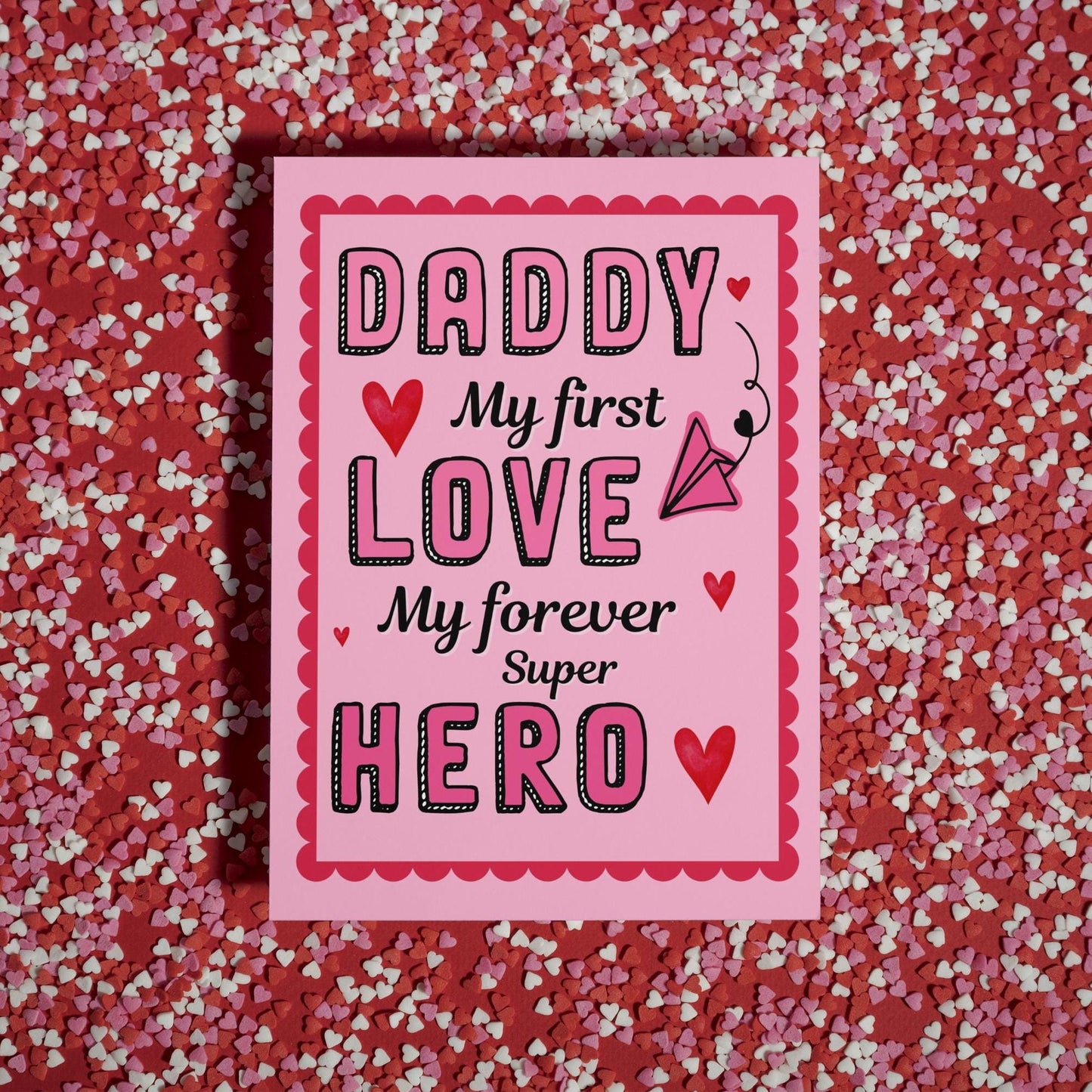 Cute Father's Day Card to Daddy from Kids - First Love Forever Superhero Design - father's day