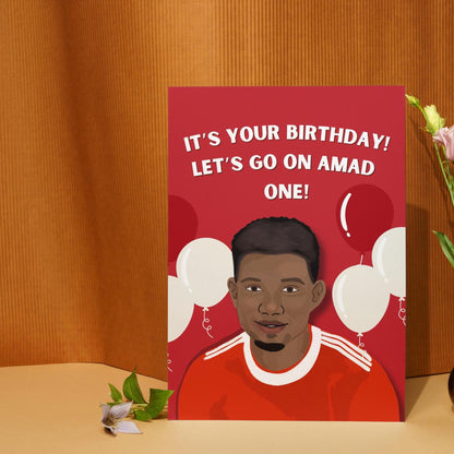 Amad Diallo Man United Pun birthday Card - Perfect Gift for United Fans | Ideal for Him & Her | Unique Manchester United Gifts