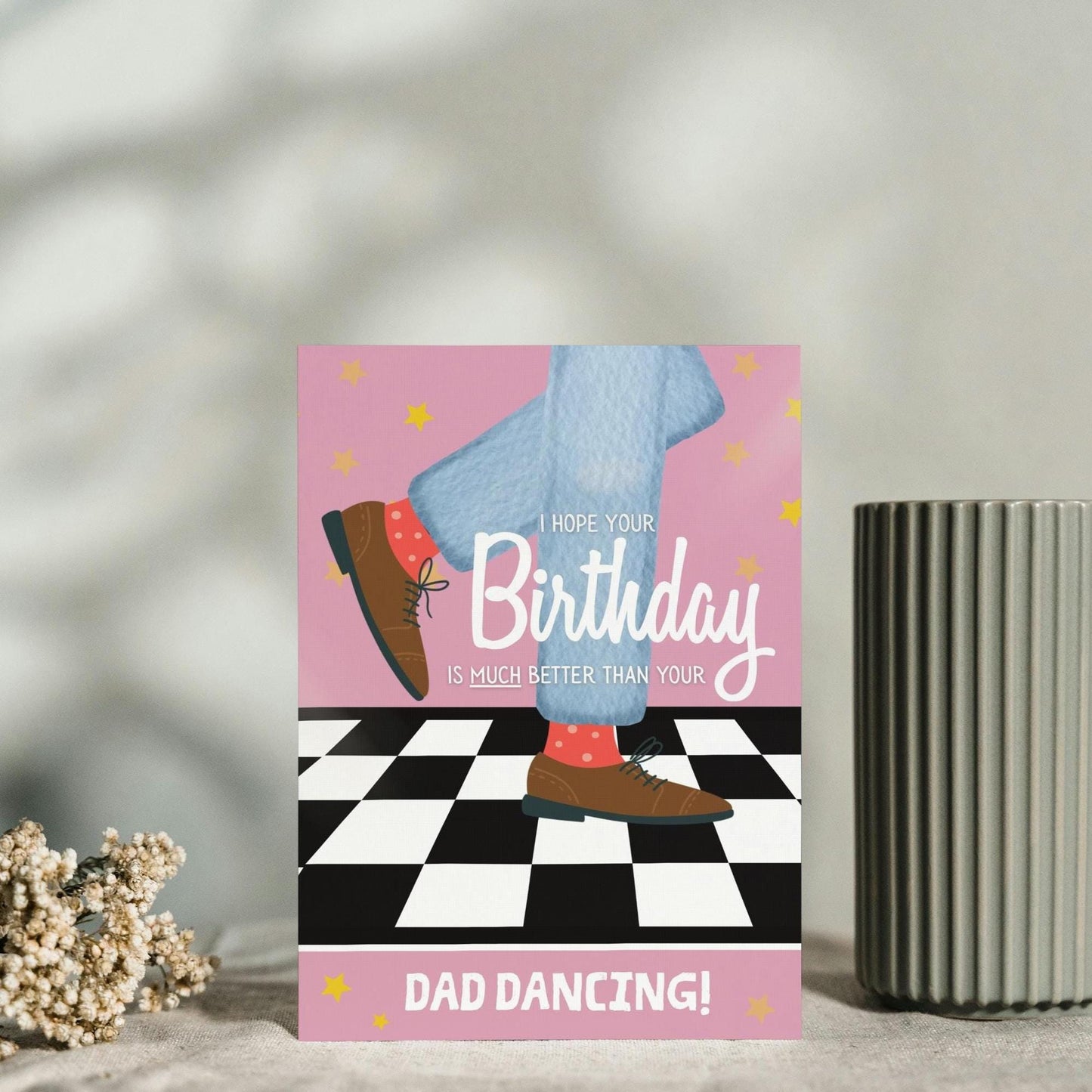 Cheeky Dad Dancing Birthday Card | Funny Card | Humorous Dad Birthday Greeting | Unique Card for Dad's Birthday