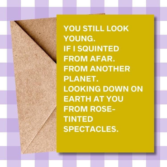Hilarious Typographic Birthday Card – Funny Age Banter Card for Friends | Humorous Greeting Card for Him & Her