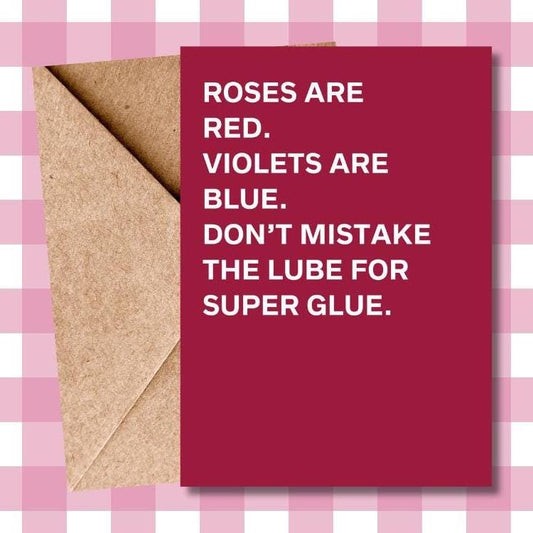 Funny Rude Roses Are Red Anniversary Poem - Cheeky Card for Your Other Half - Humorous Love Card, Naughty Anniversary Gift
