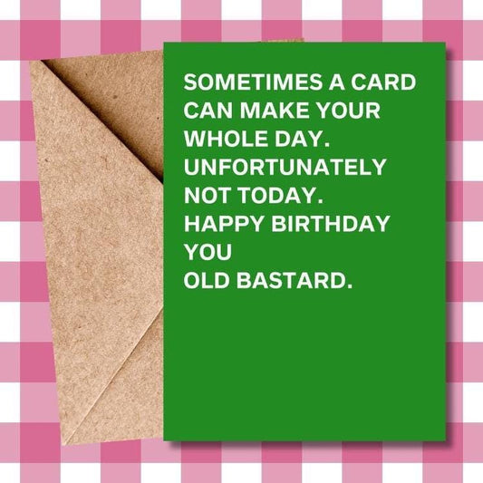 Hilarious Typographic Birthday Card | Funny Rude Old Bastard Card | Humorous Greeting Card to Make Your Day