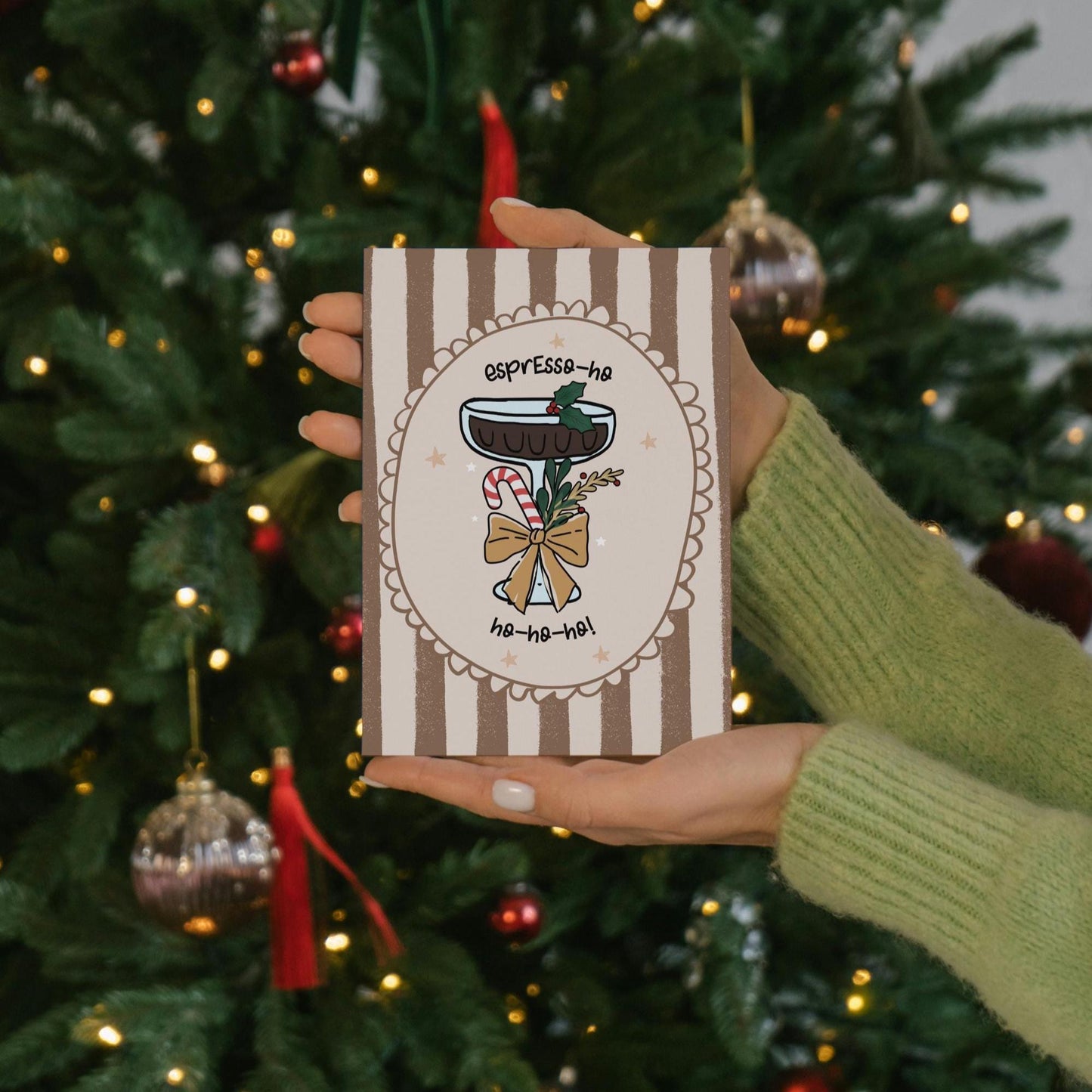 Espresso Martini Christmas Card – Pun Holiday Greeting - A6 Card