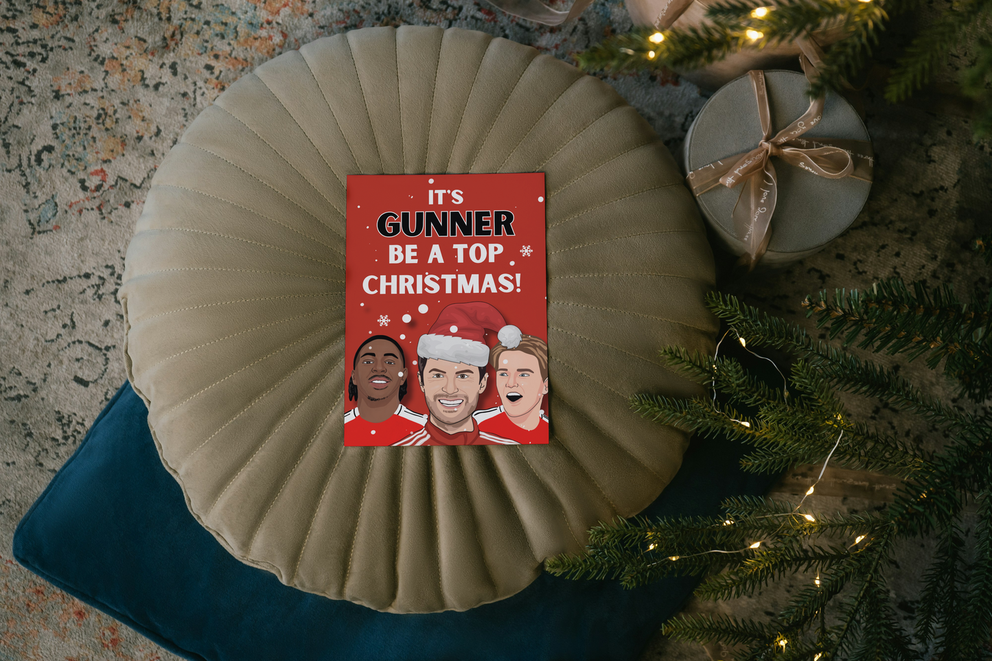 Arsenal Christmas Card: 'Gunner' Football Pun Greeting