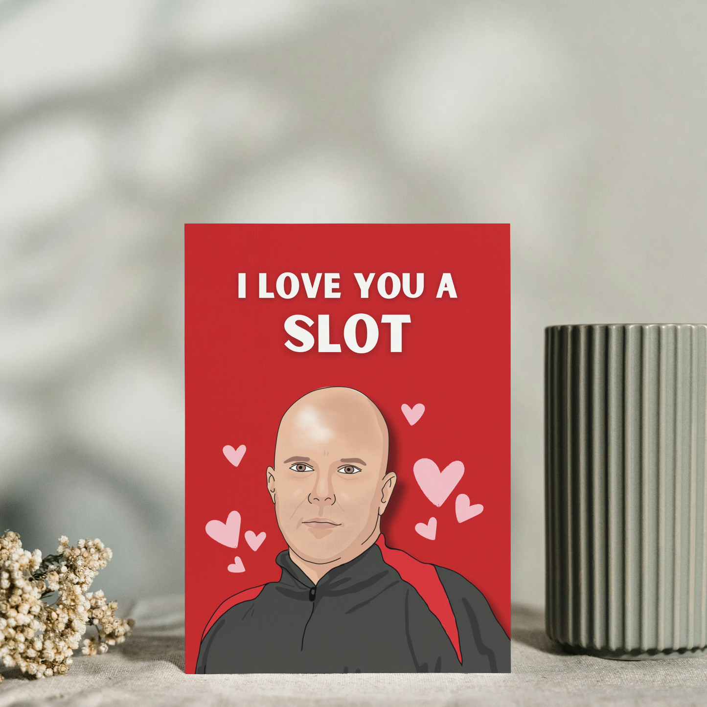 Arne Slot Liverpool Valentines Card: "Slots of Love" Anniversary Card
