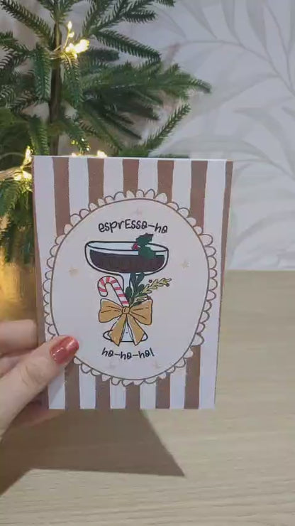 Espresso Martini Christmas Card – Pun Holiday Greeting - A6 Card