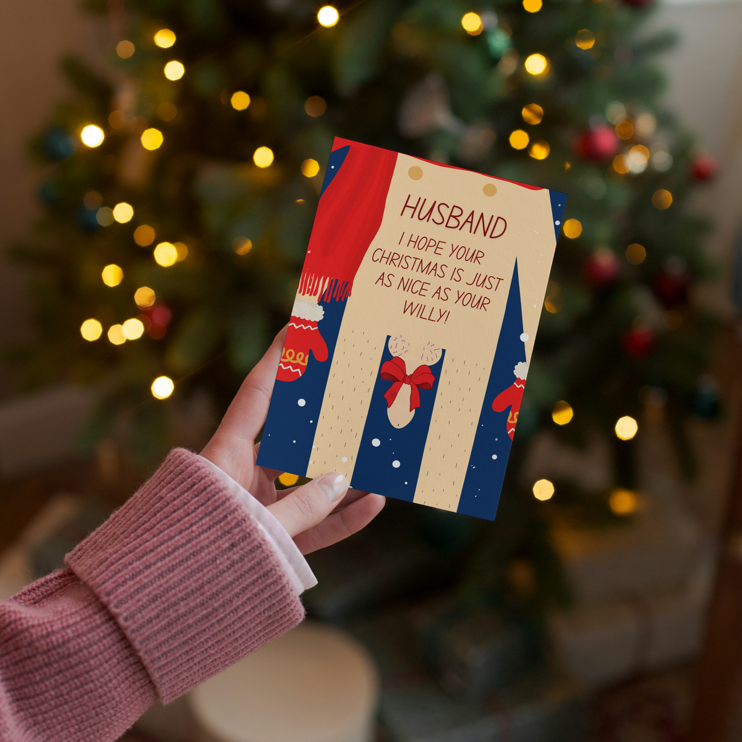 Funny Willy Christmas Card - Rude Banter Christmas Card for Him - for husband or boyfriend