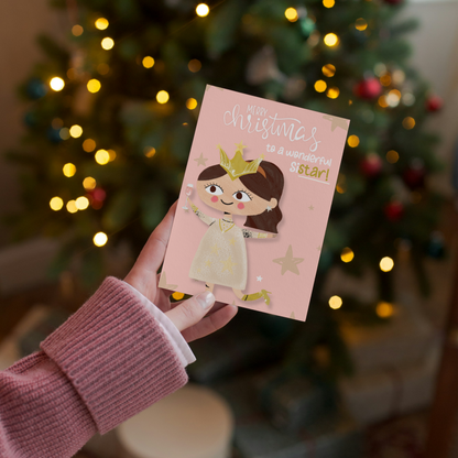 Funny Sister Christmas Card | Star Pun Greeting - for her