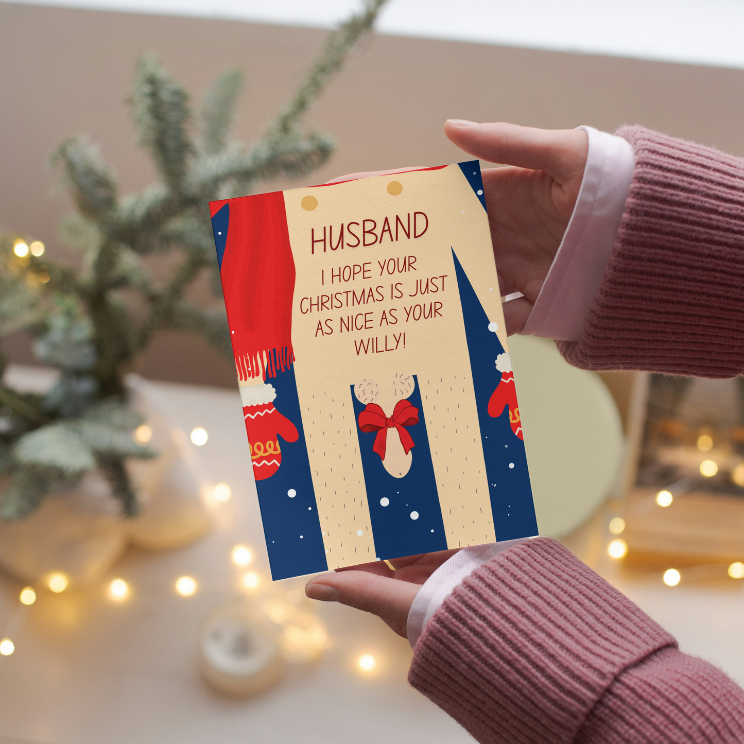 Funny Willy Christmas Card - Rude Banter Christmas Card for Him - for husband or boyfriend