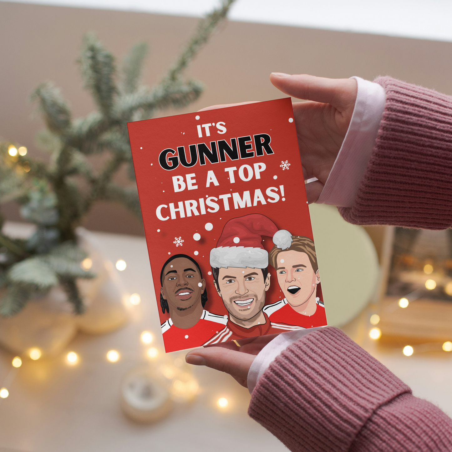 Arsenal Christmas Card: 'Gunner' Football Pun Greeting